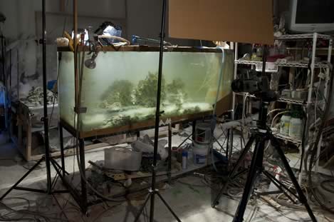 photo of the studio for producing fantasy landscapes