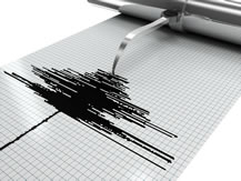 photo of a seismograph charting a quake