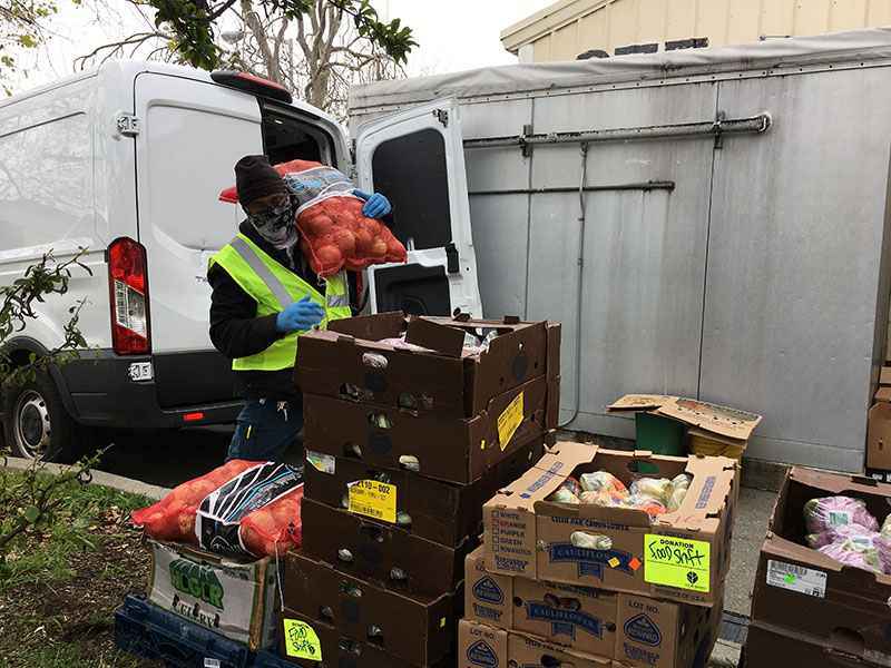 photo of a man delivering food