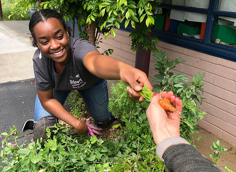photo of a young person in a garden