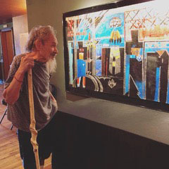 photo of a man in a museum
